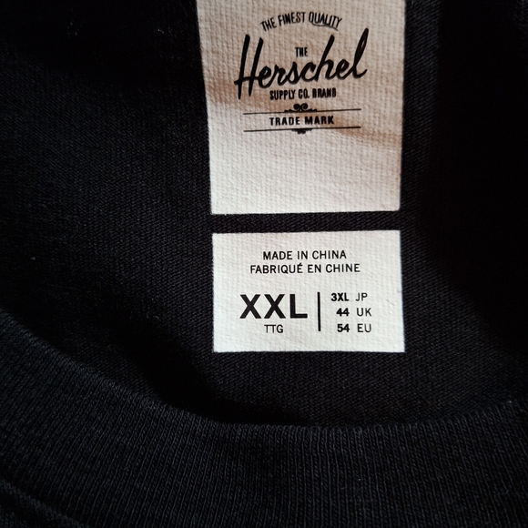 NWT Herschel Supply Company Mens XXL Black Long Sleeve Tee - Picture 8 of 11